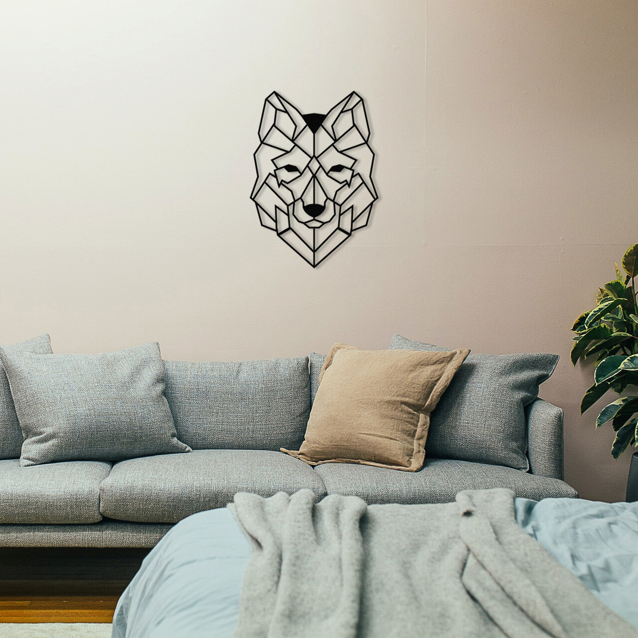 Decoratiune de perete, Wolf2 Metal Decor, metal, 41 x 57 cm, negru - imagine 7